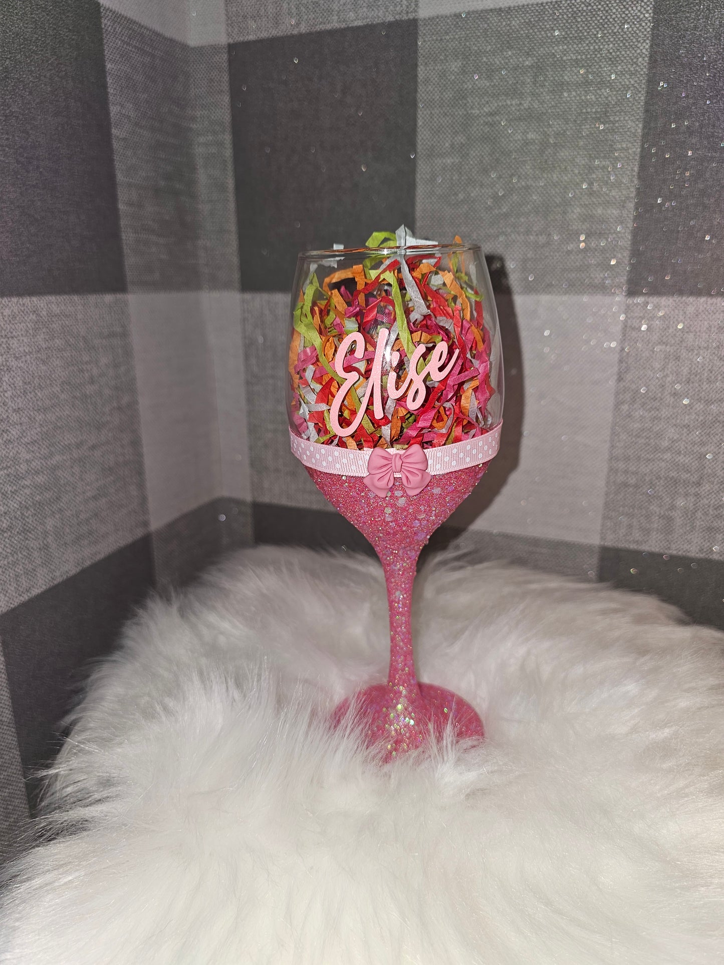 Wine / Champagne Glasses Personalised and Glittered
