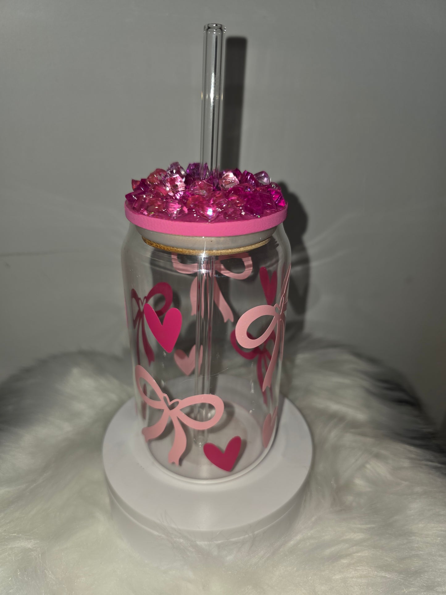 Ice Coffee Glass With Lid & Straw Personalised To Your Liking