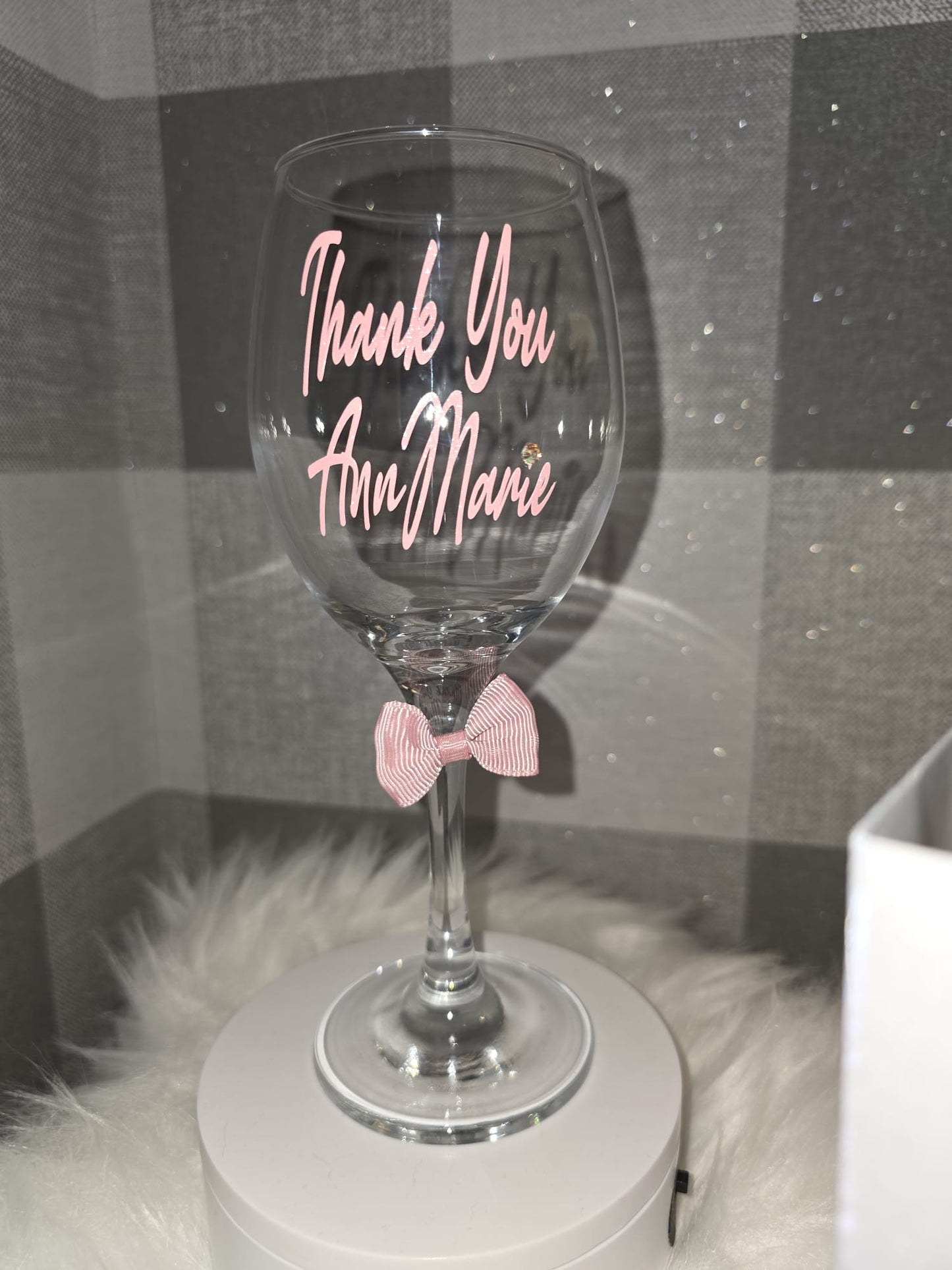 Cham pagne Fluteor Wine Glass Vinyl & Bow