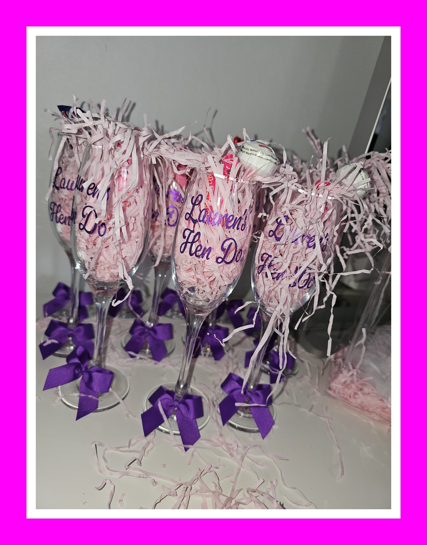 Wine / Champagne Glasses Personalised and Glittered